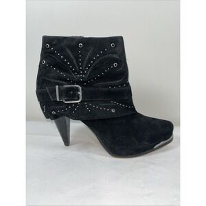 Miranda Lambert Womens Larissa Black Suede 10M Biker Booties Boots Y2K Boho Club